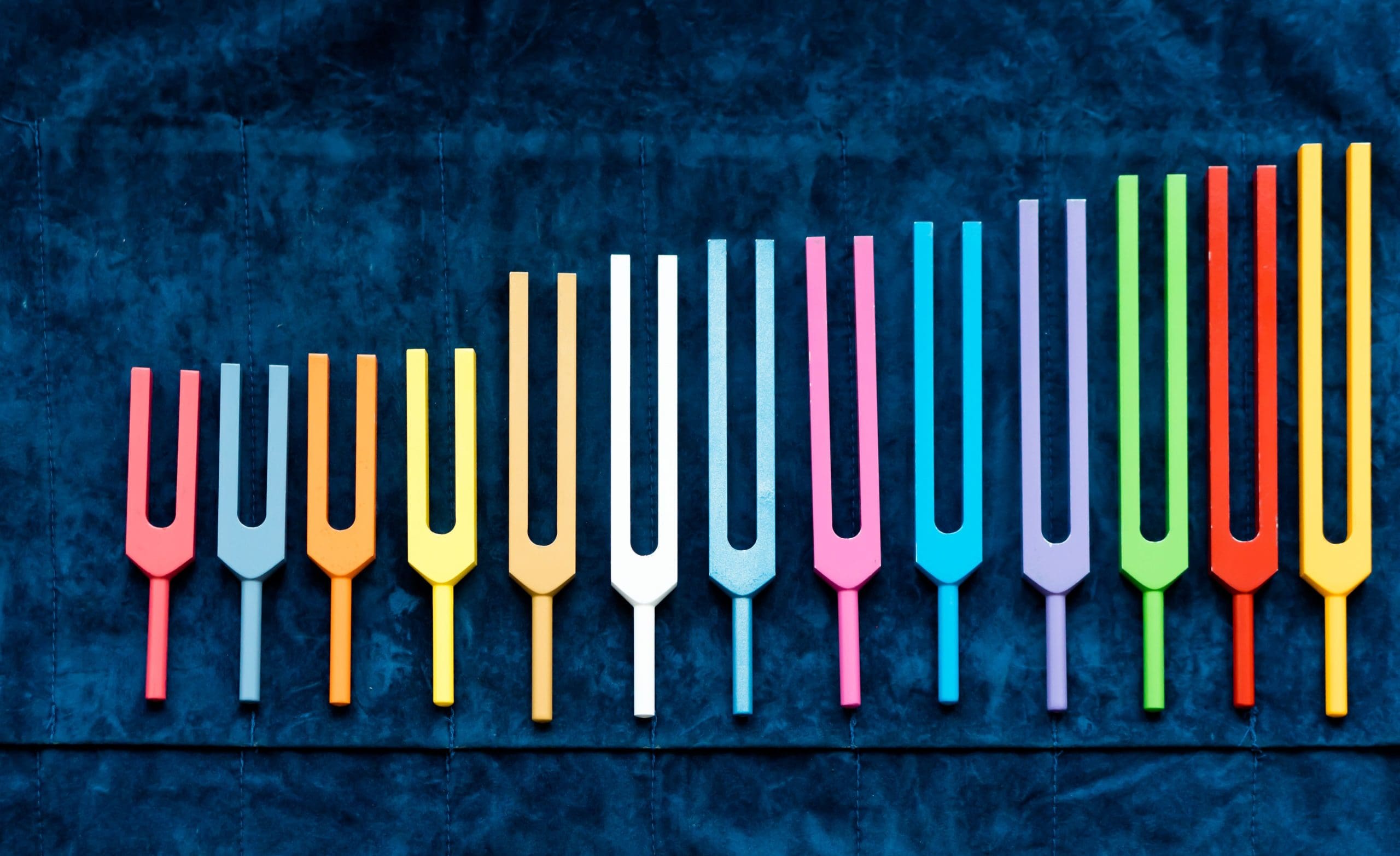 Image of colourful tuning forks