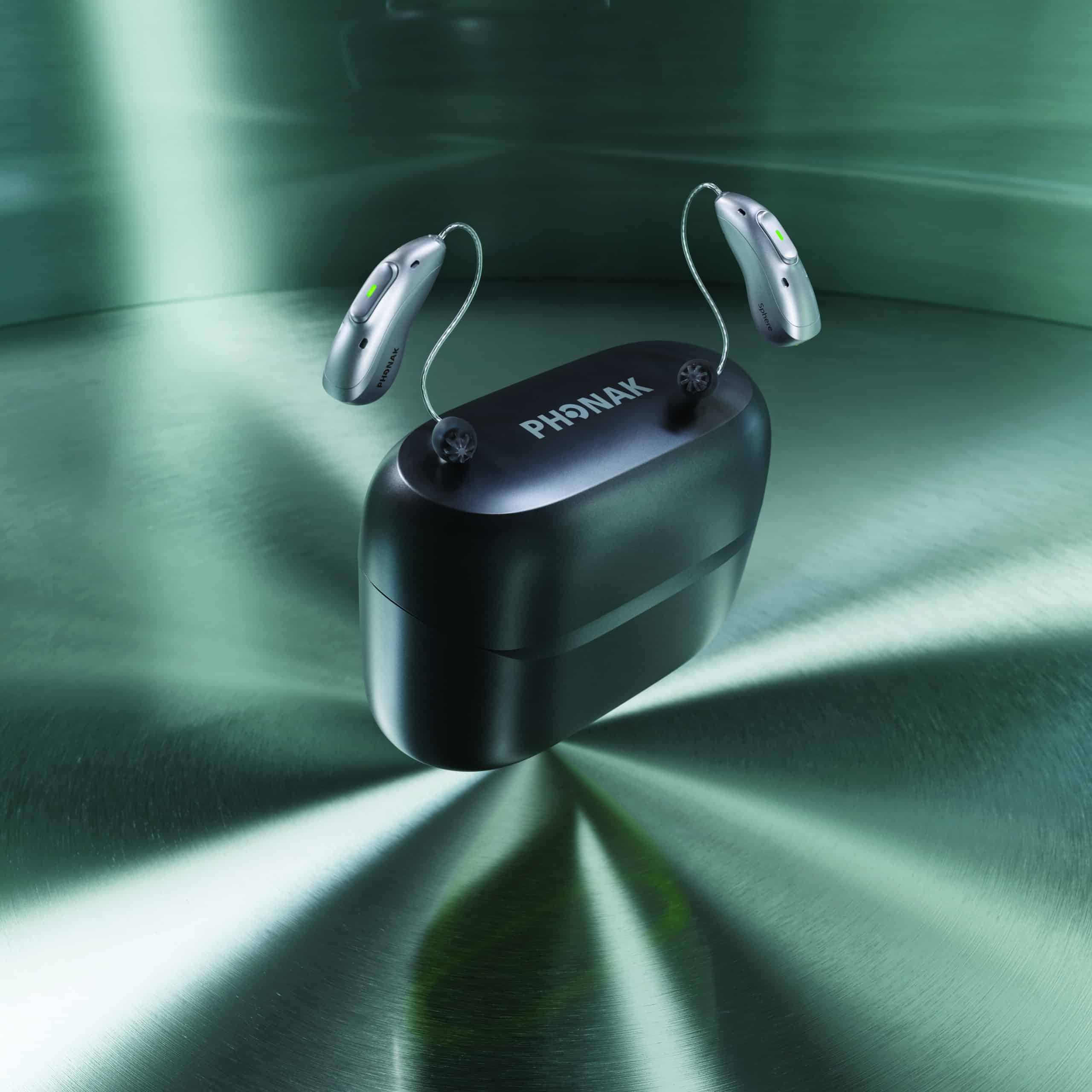 Phonak EON hearing aids and charger